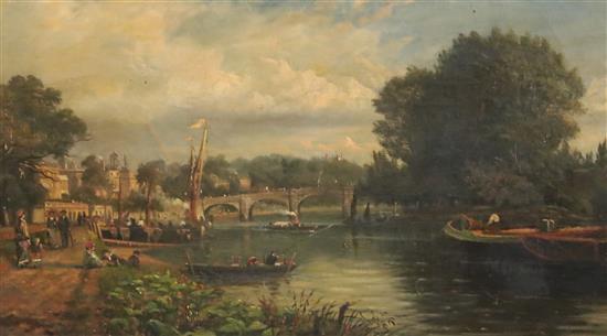 Arthur Joseph Meadows (1843-1907) The Thames at Richmond 14 x 24in.